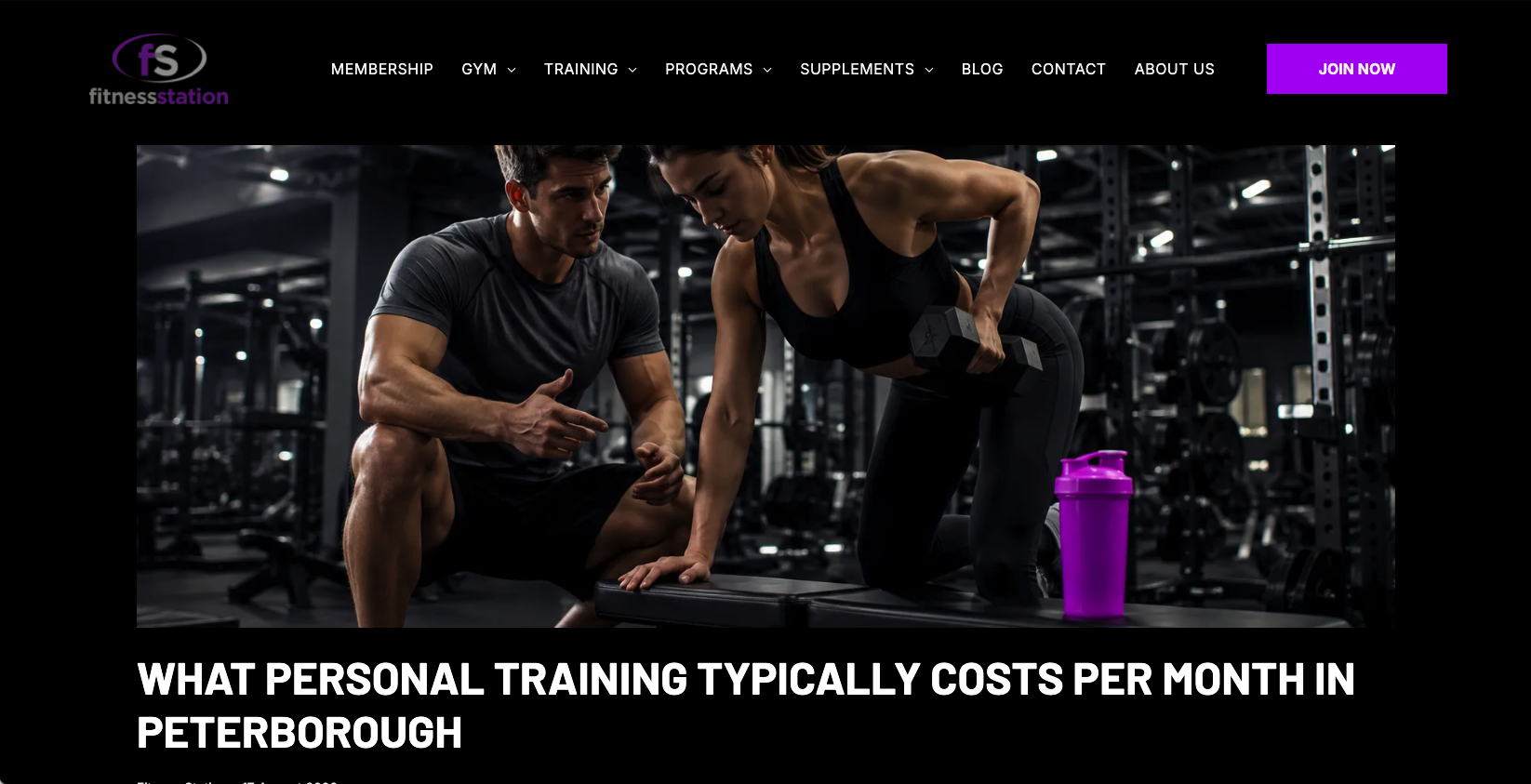 Fitness Station published article: What Personal Training Typically Costs Per Month in Peterborough